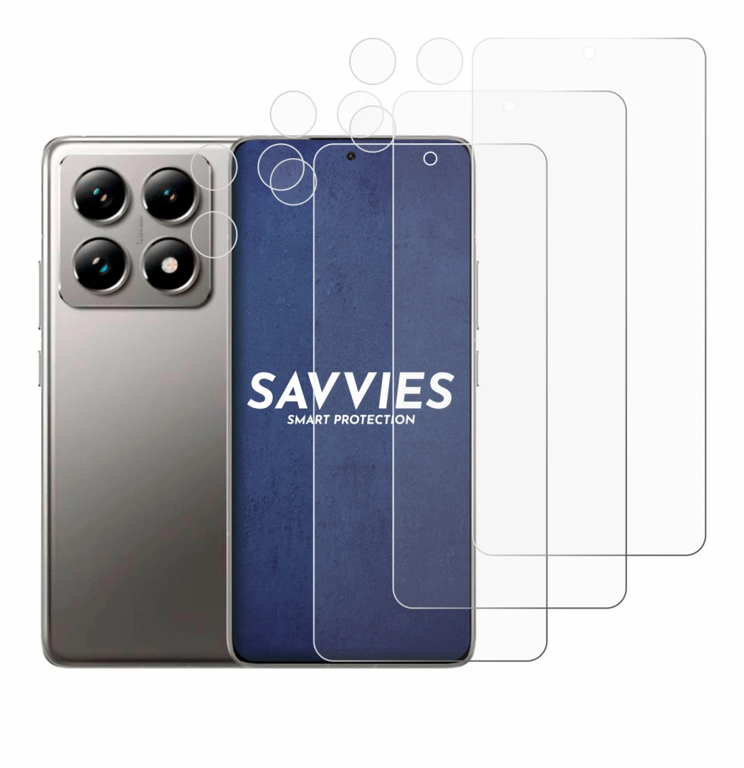 Image of the device Xiaomi 14T (Front+Camera) with a wide variety of screen protectors.