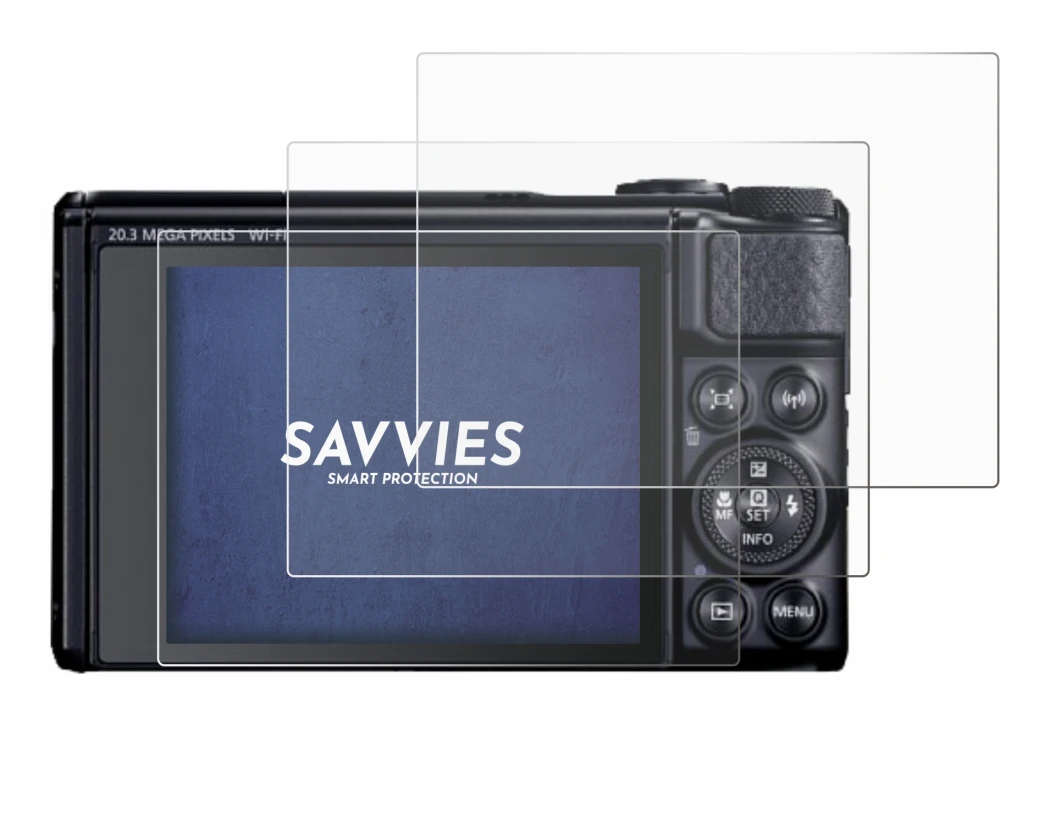 Image of the device Canon PowerShot SX740 HS Lite with a wide variety of screen protectors.