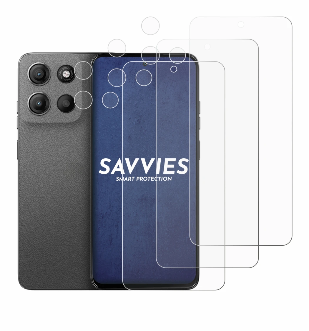 Image of the device Motorola Moto G15 Power (Front+Camera) with a wide variety of screen protectors.