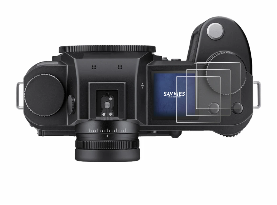Image of the device Leica SL3-S (top plate display) with a wide variety of screen protectors.