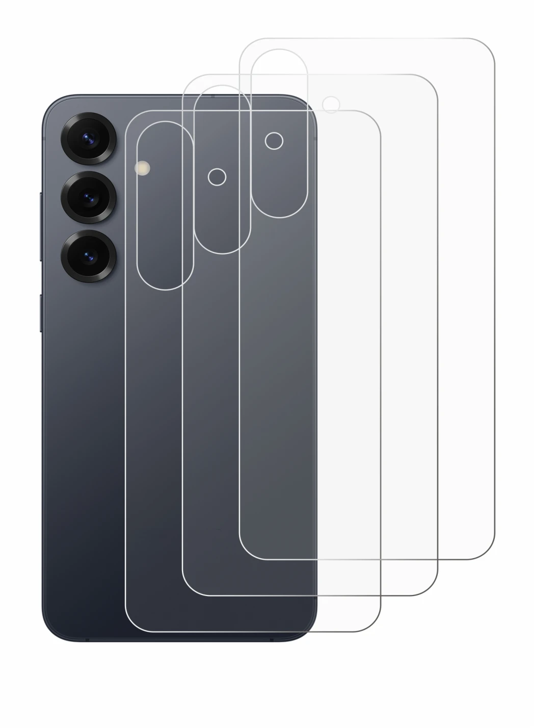 Image of the device Samsung Galaxy S25 Plus (Back) with a wide variety of screen protectors.
