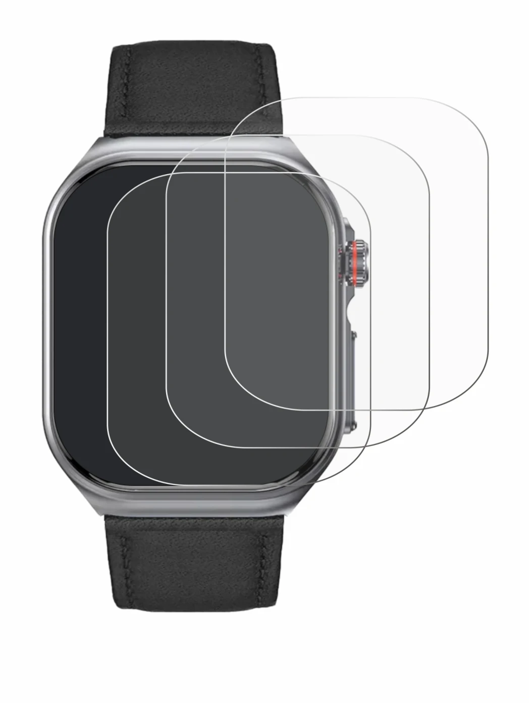 Image of the device Knauermann Pro 3 Fan Edition 2025 (rectangular) with a wide variety of screen protectors.