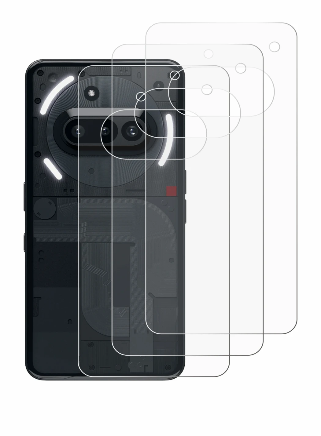Image of the device Nothing Phone (3a) (Back) with a wide variety of screen protectors.