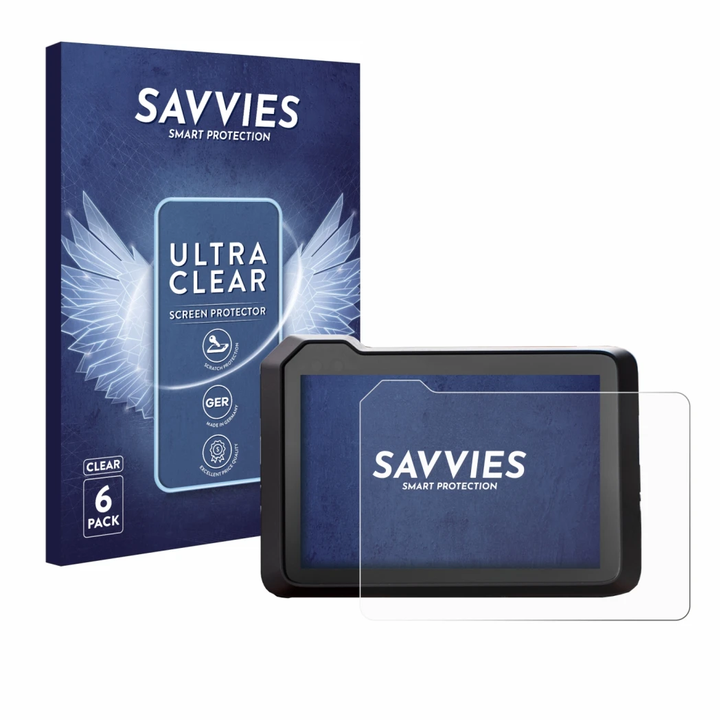 Front side of a product packaging with the brand logo Savvies. Next to it is the device KTM 1390 Super Duke R 2025 5