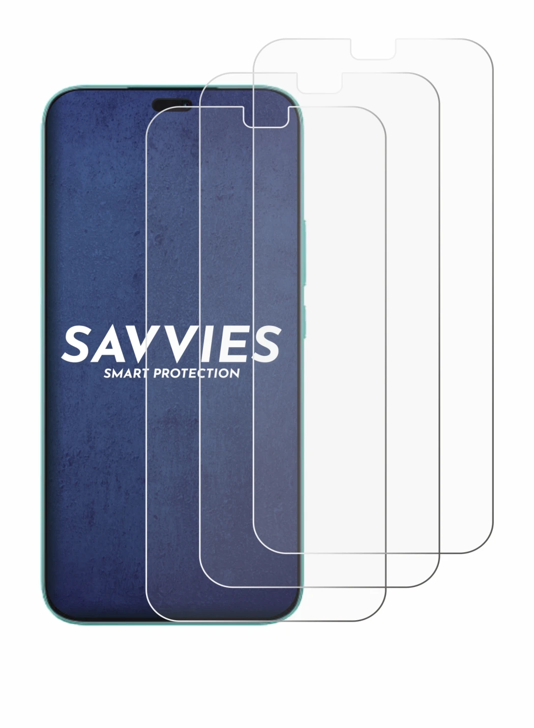 Image of the device Honor 400 Lite with a wide variety of screen protectors.