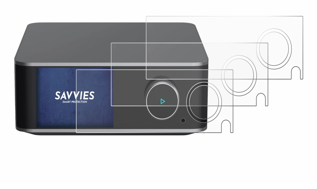 Image of the device WiiM Ultra with a wide variety of screen protectors.