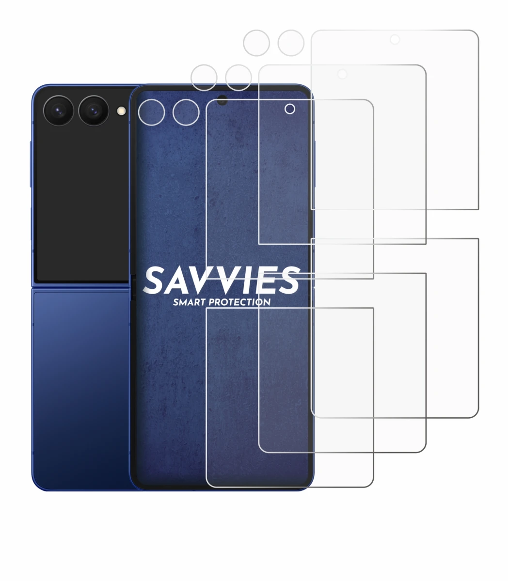 Image of the device Samsung Galaxy Z Flip 7 (Front+Camera) with a wide variety of screen protectors.
