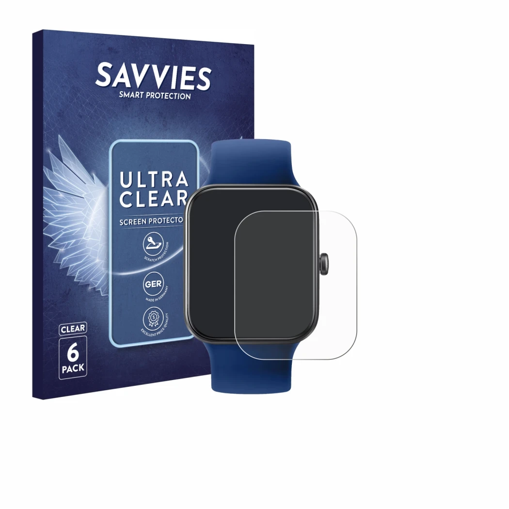 Front side of a product packaging with the brand logo Savvies. Next to it is the device Decathlon CW500 M shown with the corre