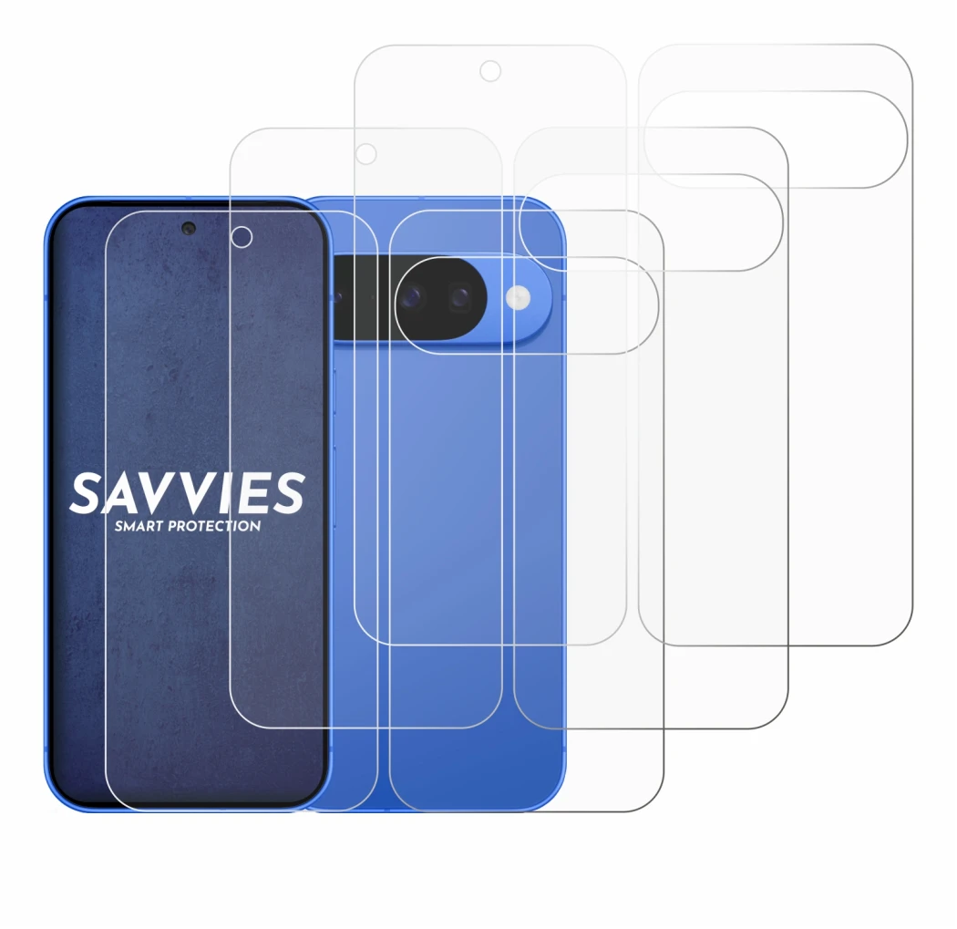 Image of the device Google Pixel 10 (Front+Back) with a wide variety of screen protectors.