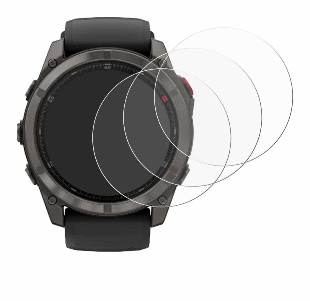 Image of the device Garmin Fenix 8 Pro MicroLED (51 mm) with a wide variety of screen protectors.
