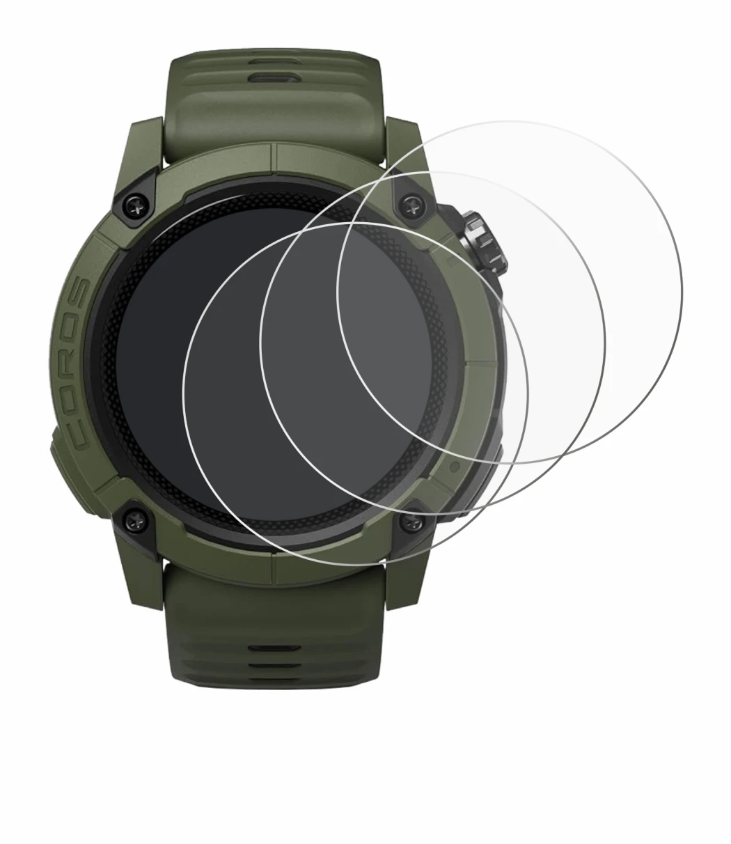 Image of the device Coros NOMAD with a wide variety of screen protectors.