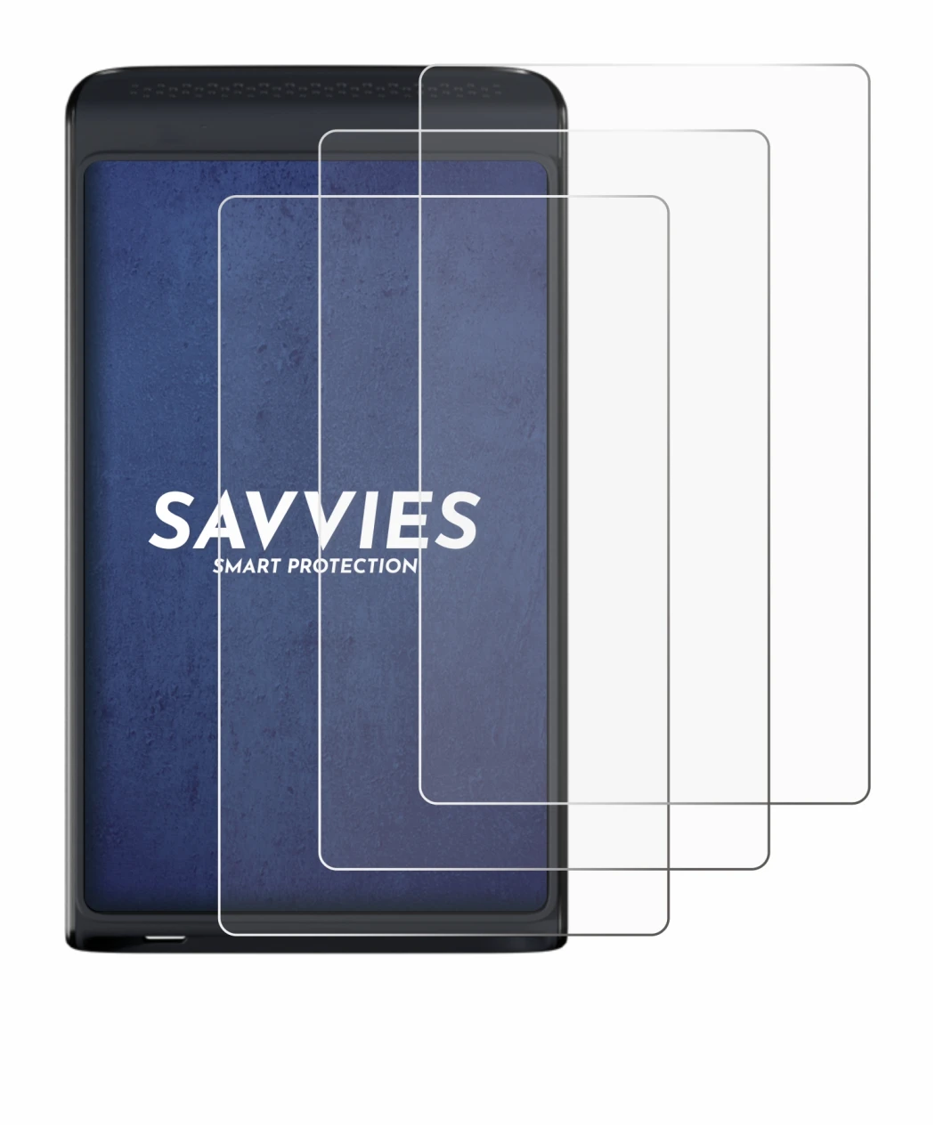 Image of the device Vasco Translator Q1 with a wide variety of screen protectors.