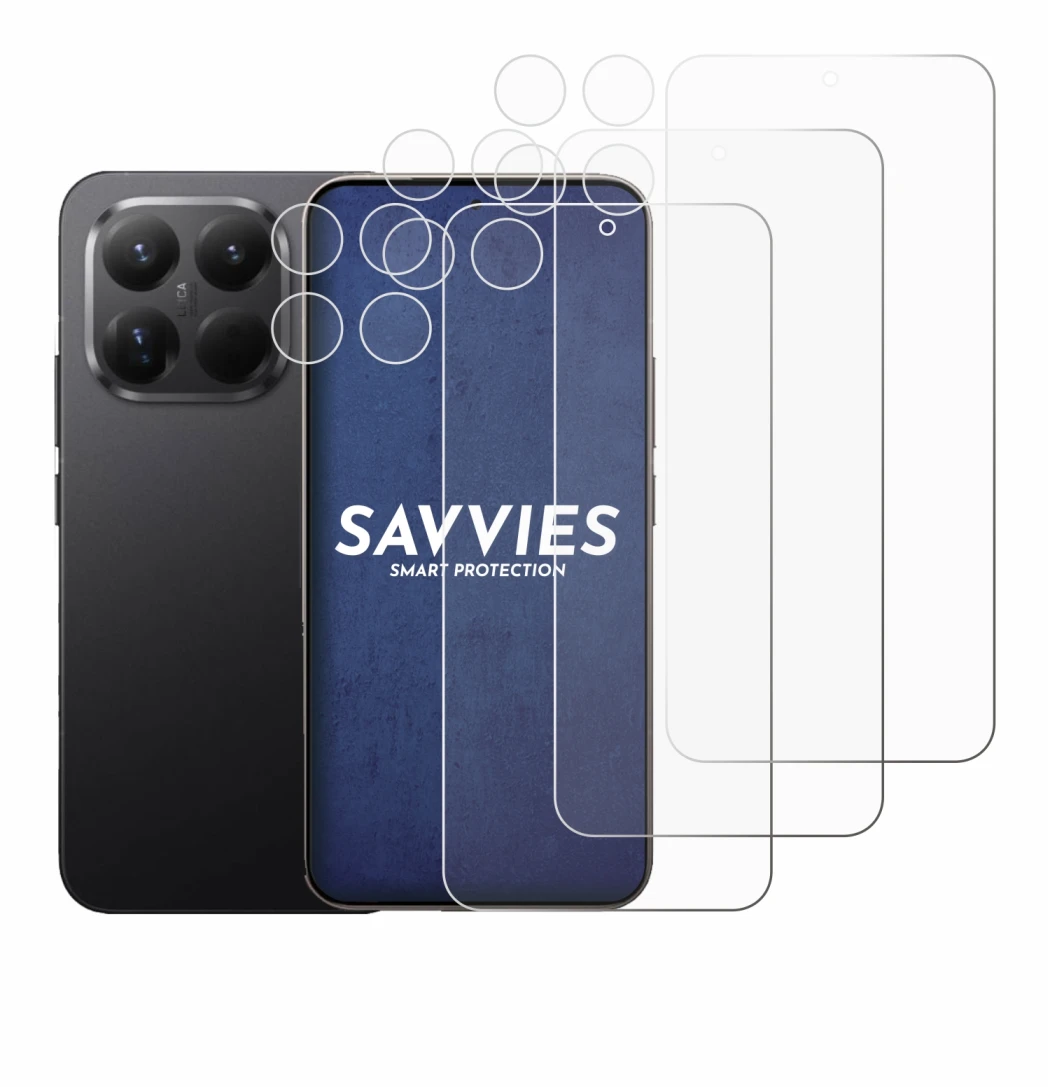 Image of the device Xiaomi 15T Pro (Front+Camera) with a wide variety of screen protectors.