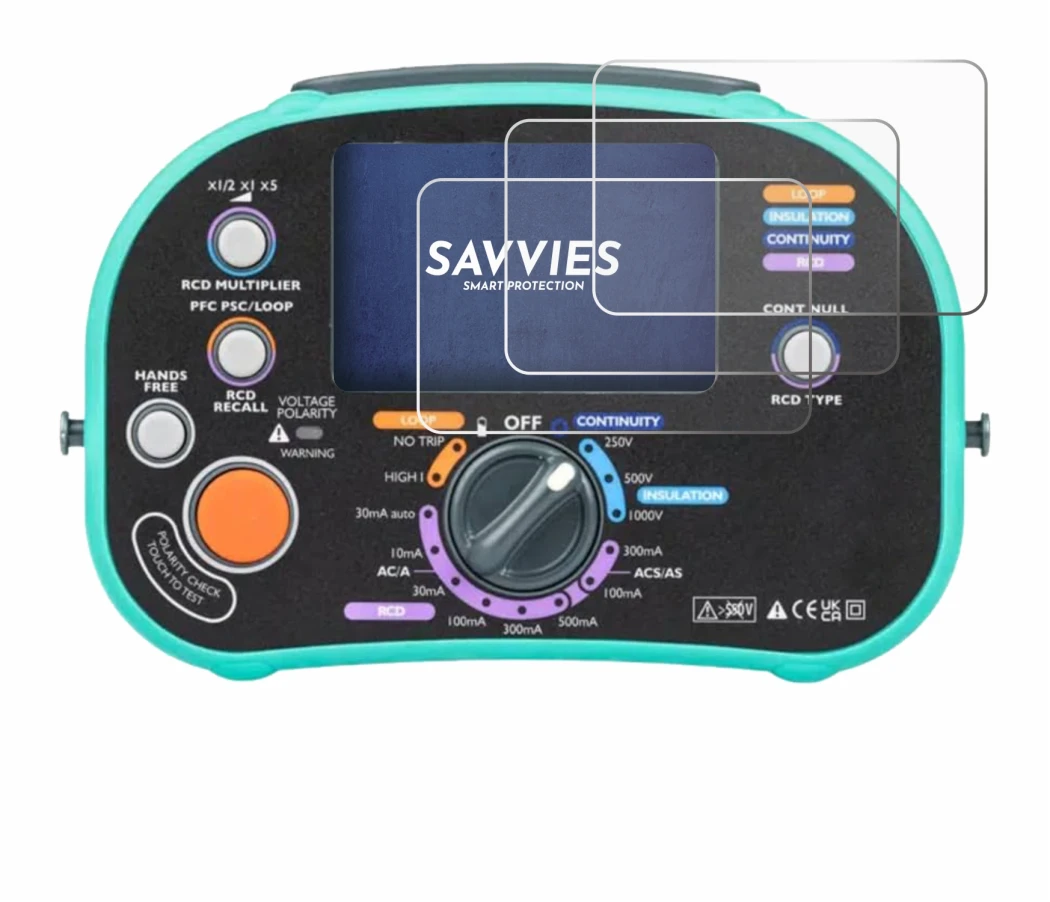 Image of the device Kewtech KT63DL with a wide variety of screen protectors.