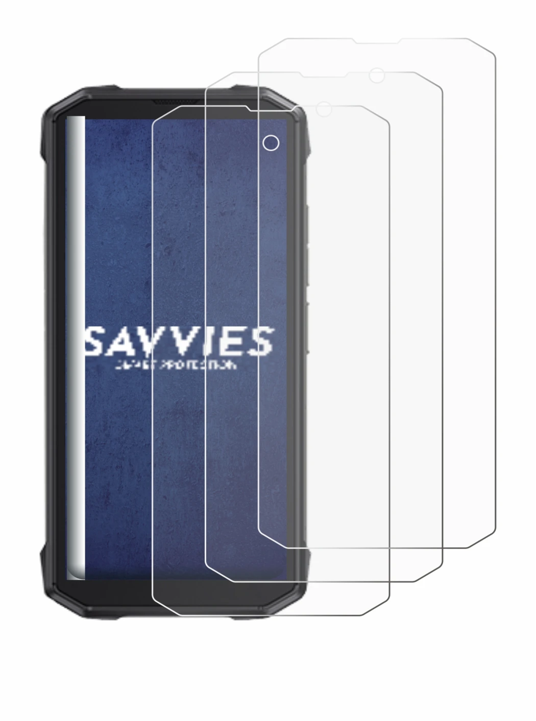 Image of the device Cubot King Kong Mini 4 with a wide variety of screen protectors.