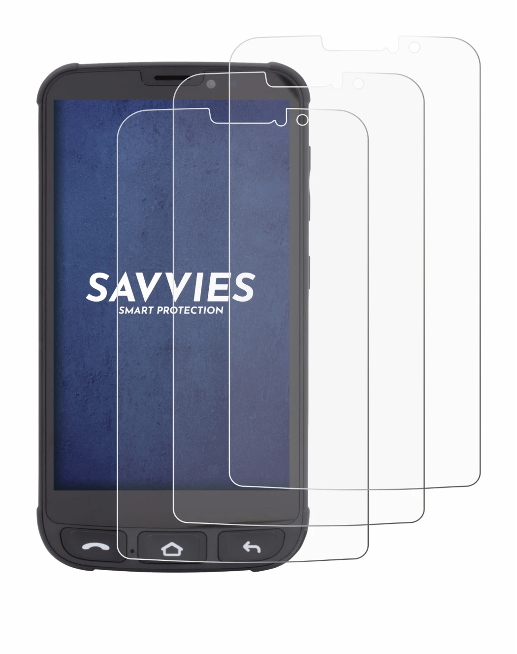 Image of the device Olympia Neo Mini with a wide variety of screen protectors.
