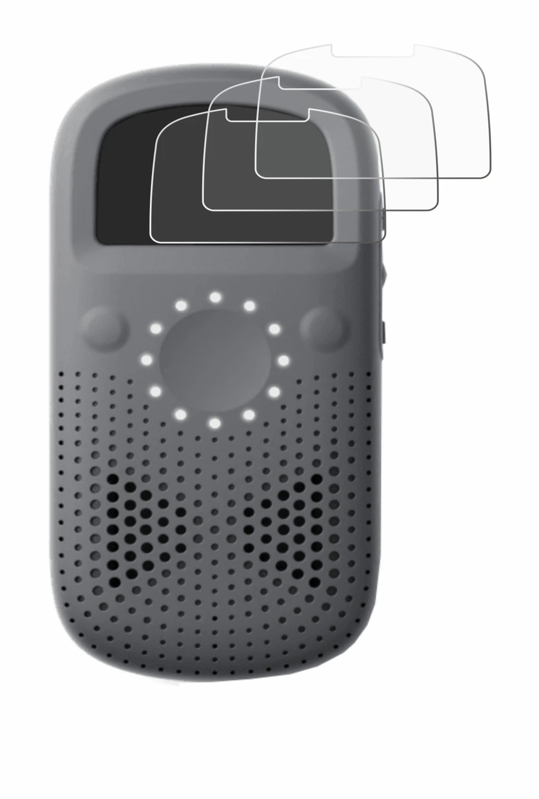 Image of the device Relay X with a wide variety of screen protectors.