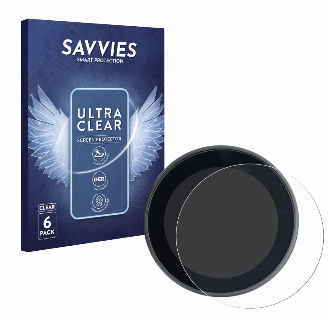 Front side of a product packaging with the brand logo Savvies. Next to it is the device Meraki Espresso Machine shown with the