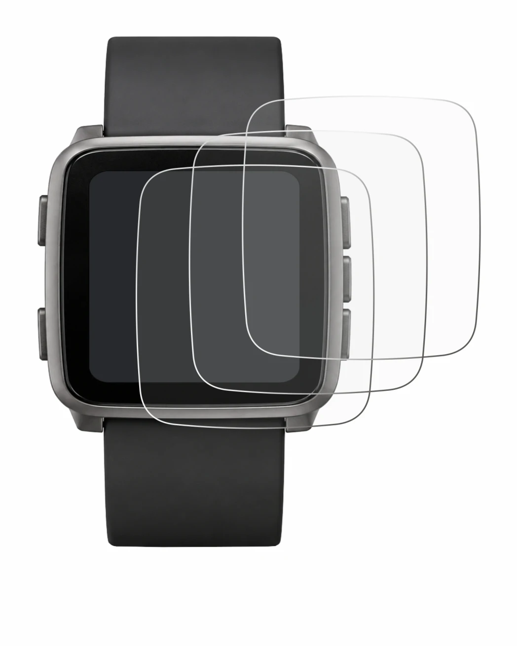 Image of the device Pebble Time 2 2026 with a wide variety of screen protectors.