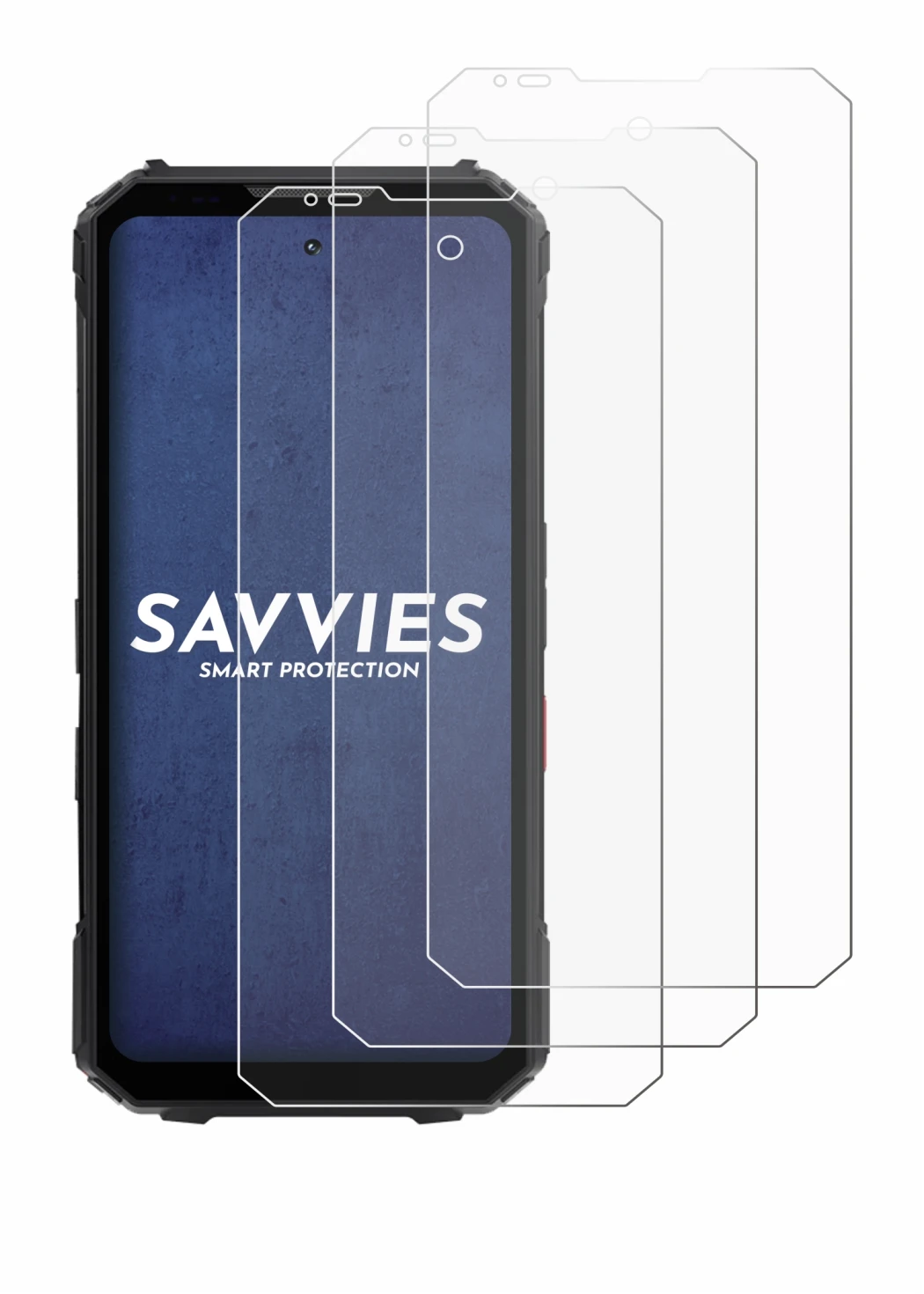 Image of the device Doogee V Max LR with a wide variety of screen protectors.