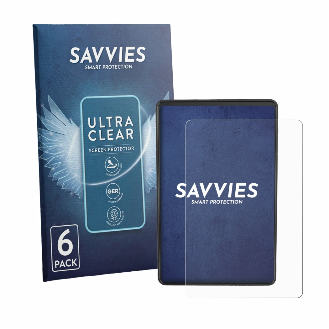 Front side of a product packaging with the brand logo Savvies. Next to it is the device Bafang VD04 shown with the correspondi