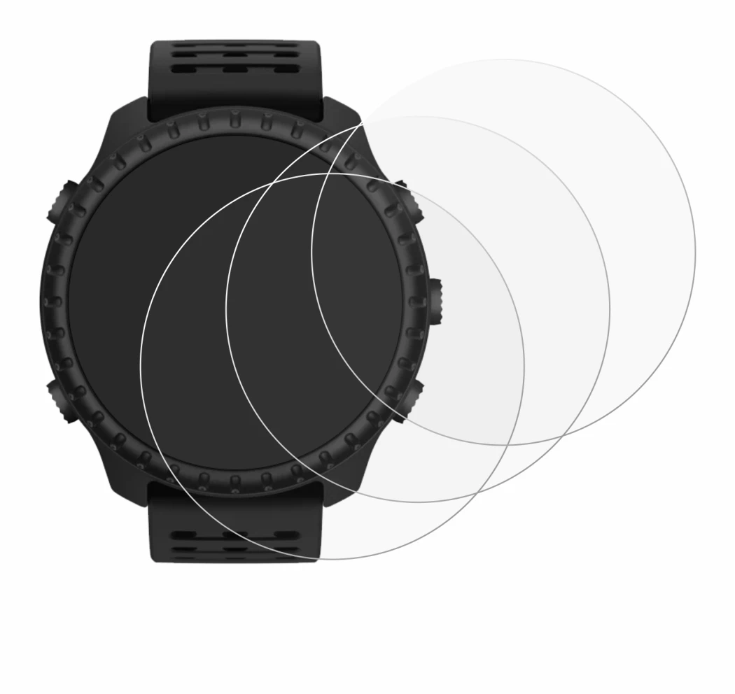 Image of the device Suunto Core 2 with a wide variety of screen protectors.