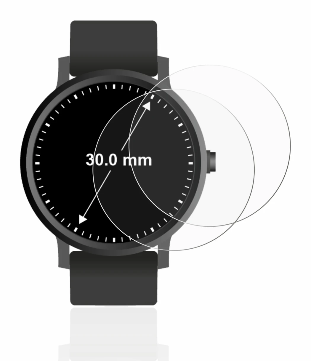 Image of the device Watches (Circular, ø: 30 mm) with a wide variety of screen protectors.