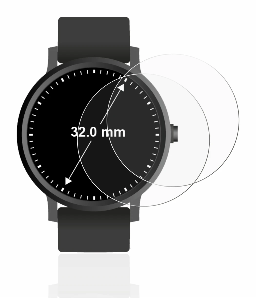 Image of the device Watches (Circular, ø: 32 mm) with a wide variety of screen protectors.