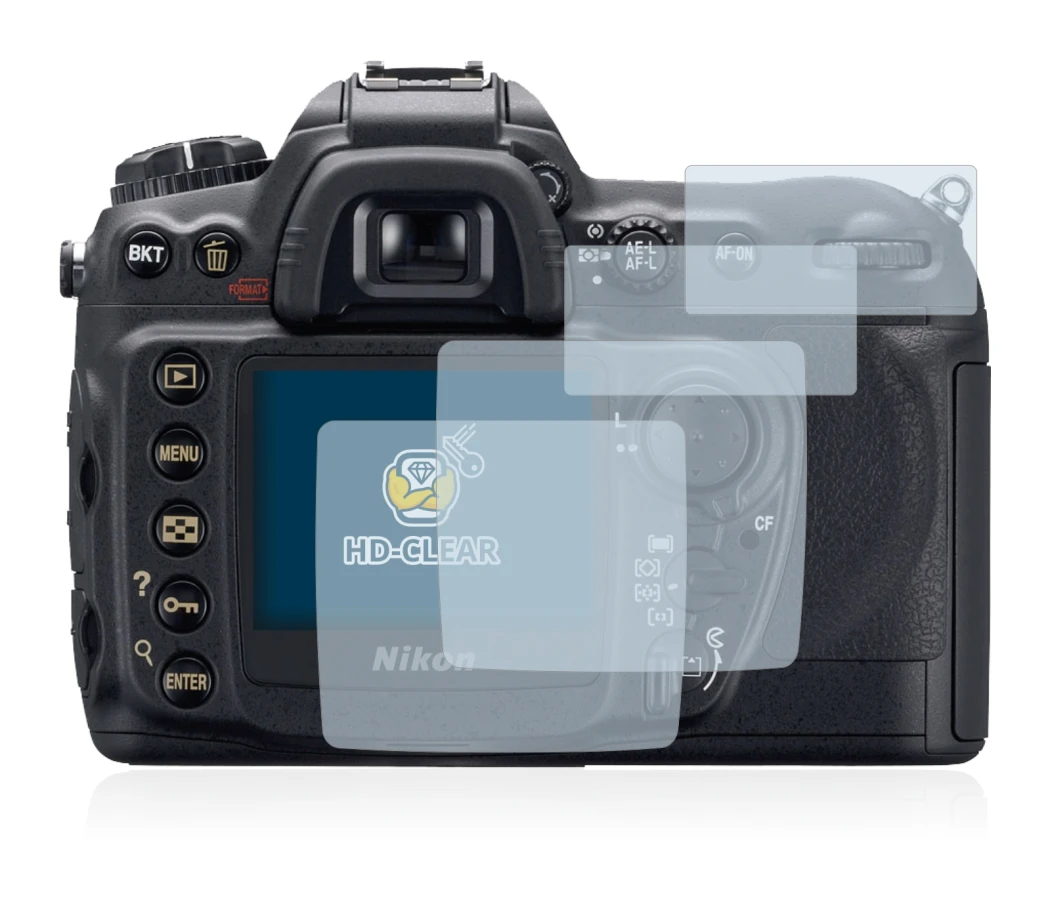 Image of the device Nikon D200 with a wide variety of screen protectors.
