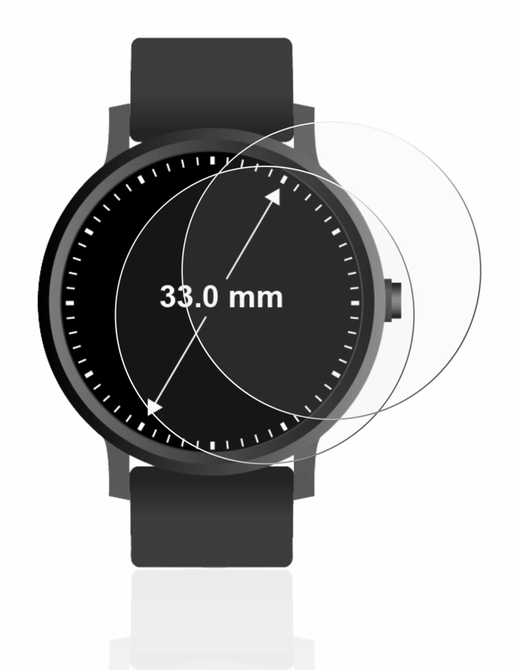 Image of the device Watches (Circular, ø: 33 mm) with a wide variety of screen protectors.