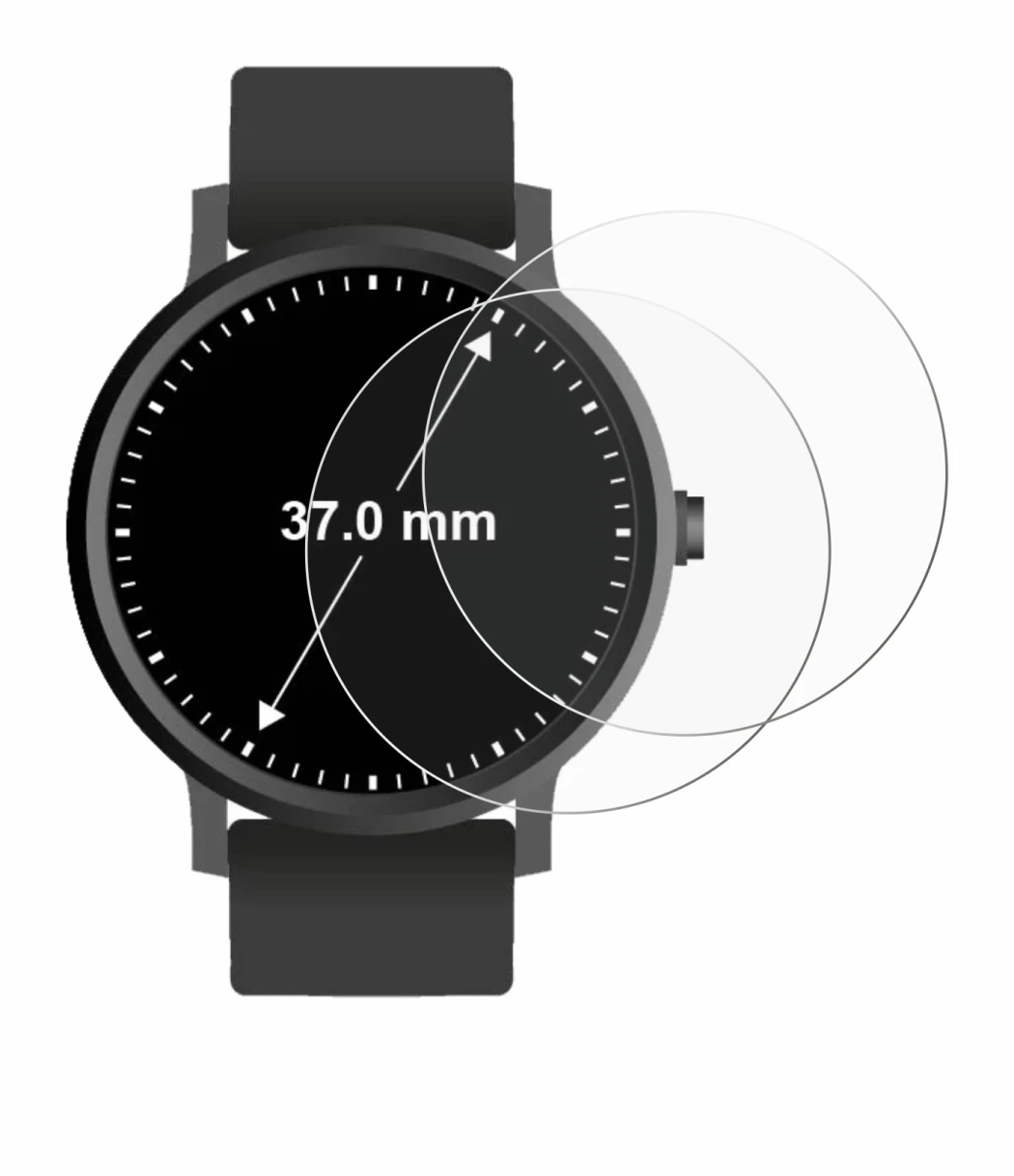 Image of the device Watches (Circular, ø: 37 mm) with a wide variety of screen protectors.