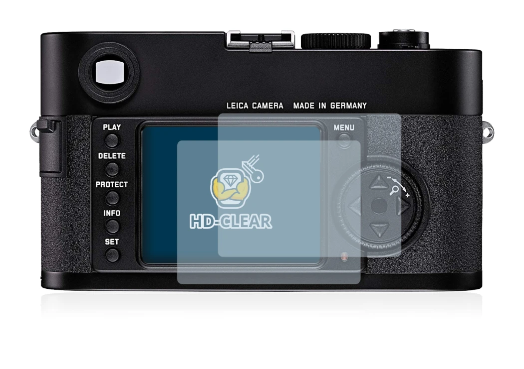 Image of the device Leica M8 with a wide variety of screen protectors.