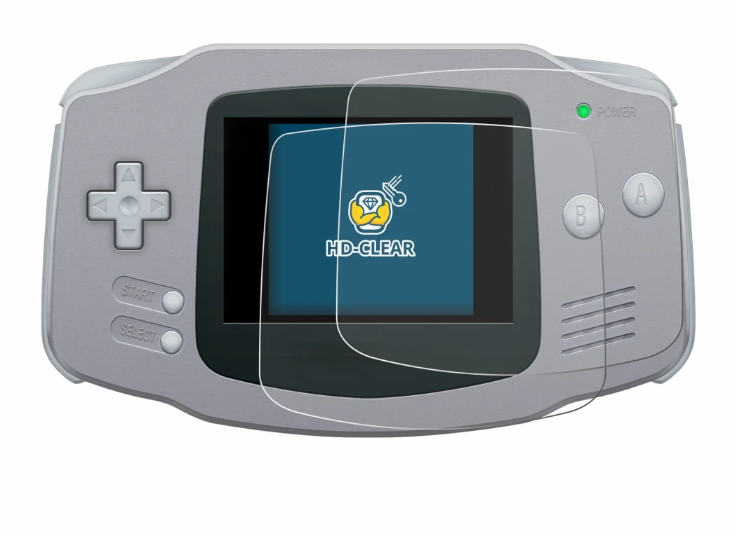 Image of the device Nintendo Gameboy Advance GBA with a wide variety of screen protectors.