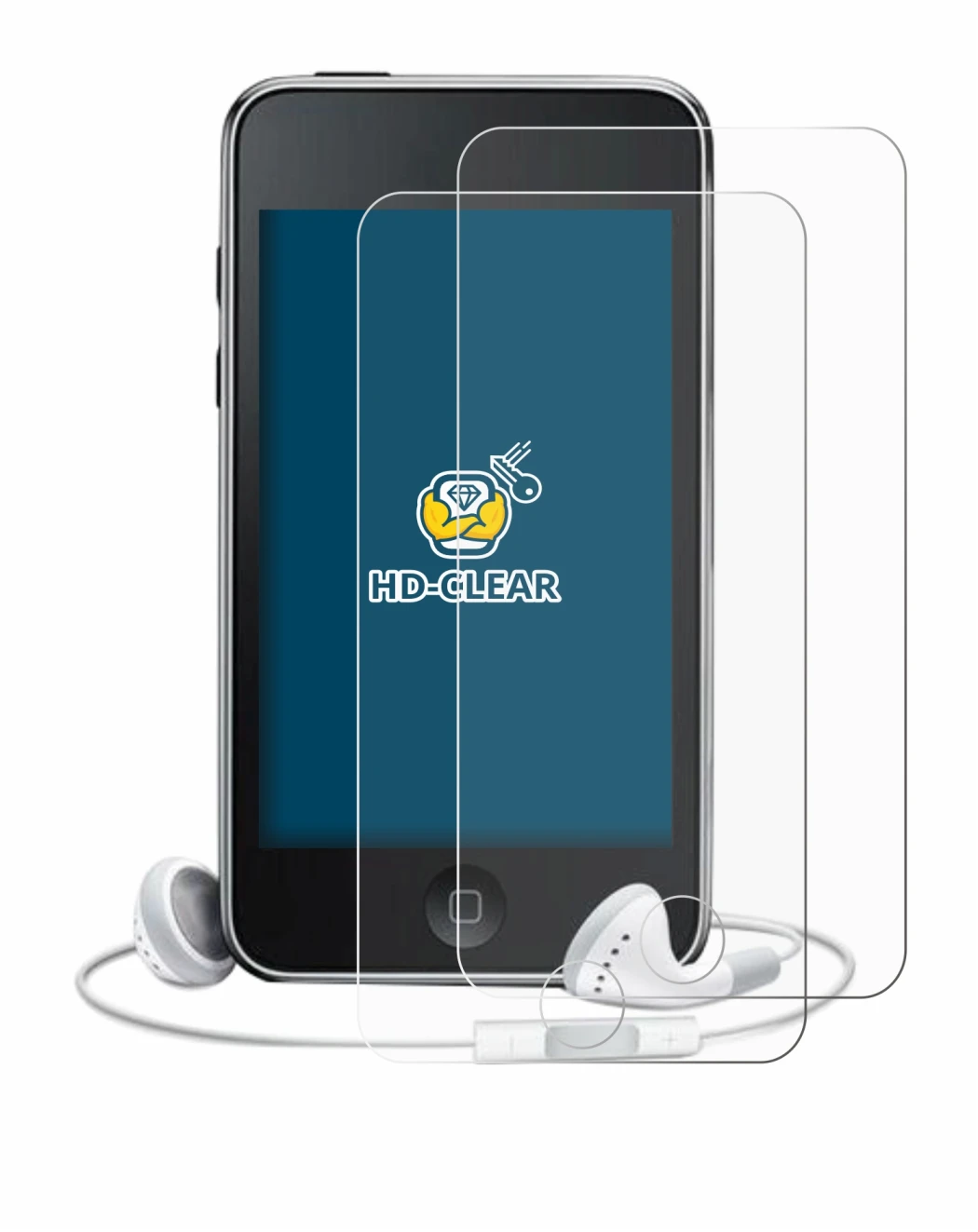 Image of the device Apple iPod Touch (3rd Gen.) with a wide variety of screen protectors.