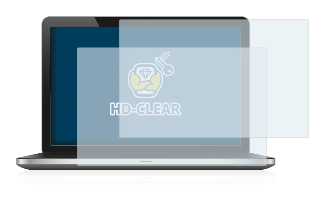 Image of the device with a wide variety of screen protectors.