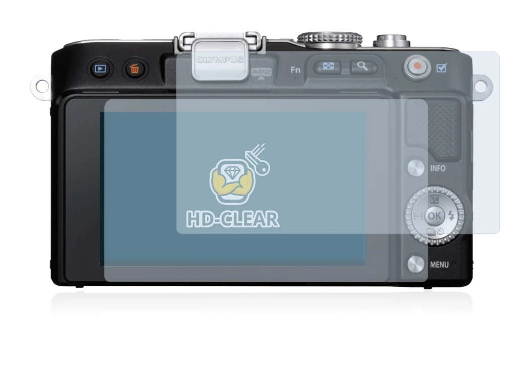 Image of the device Olympus PEN E-PL3 with a wide variety of screen protectors.