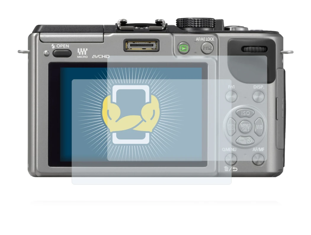 Image of the device Panasonic Lumix DMC-GX1 with a wide variety of screen protectors.