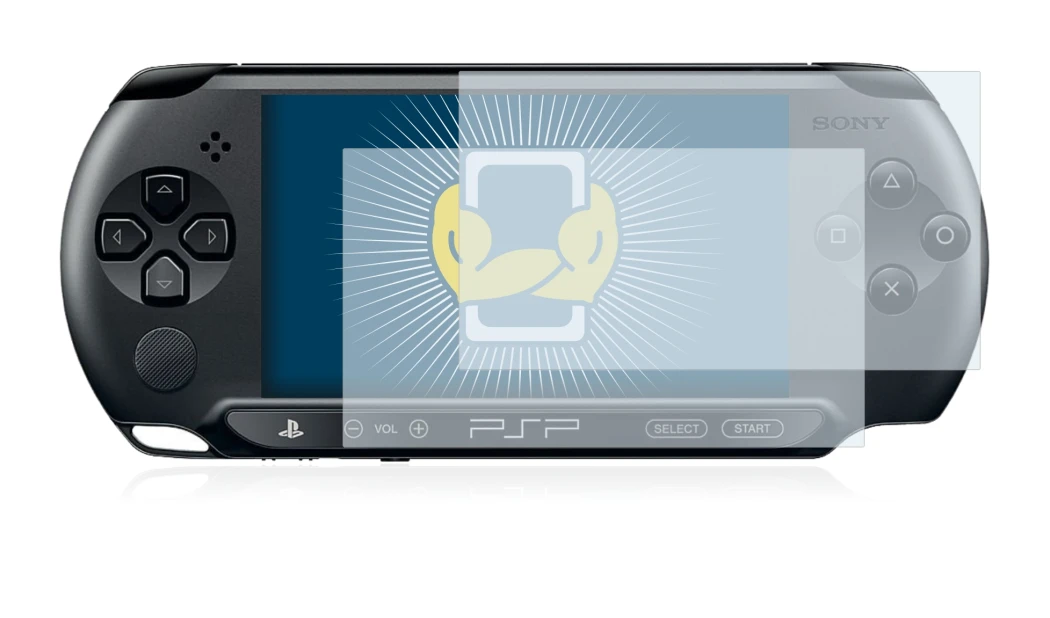 Image of the device Sony PSP Street E1004 with a wide variety of screen protectors.