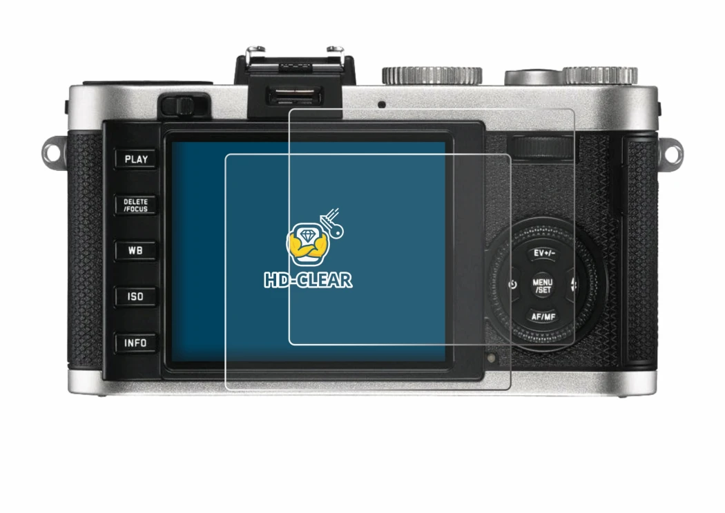 Image of the device Leica X2 with a wide variety of screen protectors.