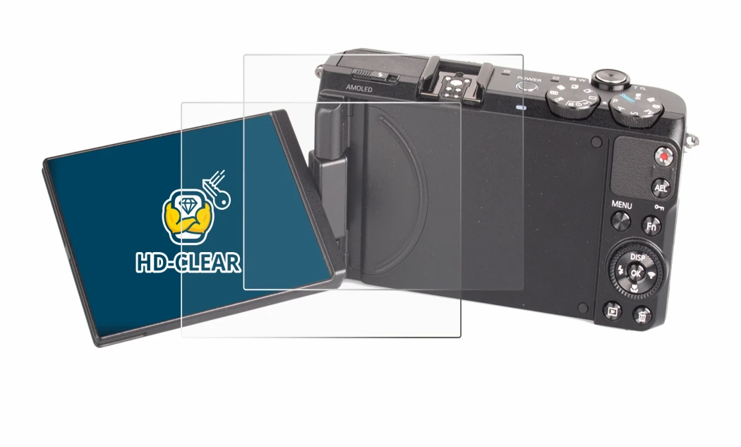 Image of the device Samsung EX2F with a wide variety of screen protectors.
