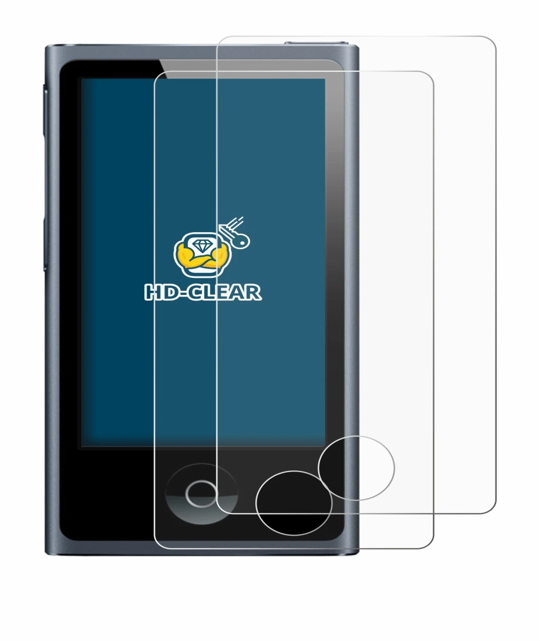 Image of the device Apple iPod nano 2012 (7th Gen.) with a wide variety of screen protectors.