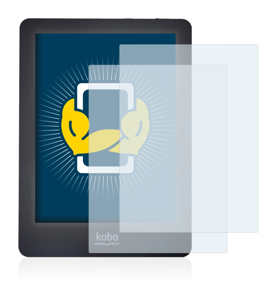 Image of the device Kobo Glo with a wide variety of screen protectors.