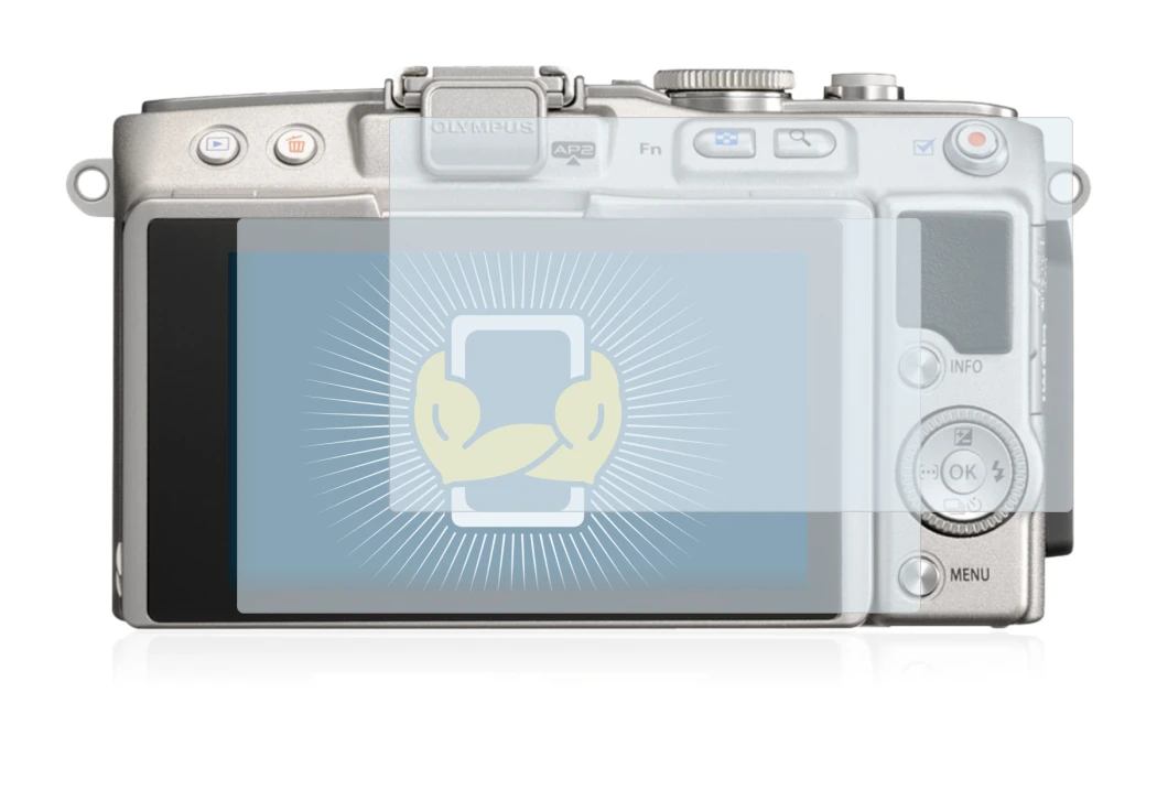 Image of the device Olympus PEN Lite E-PL5 with a wide variety of screen protectors.