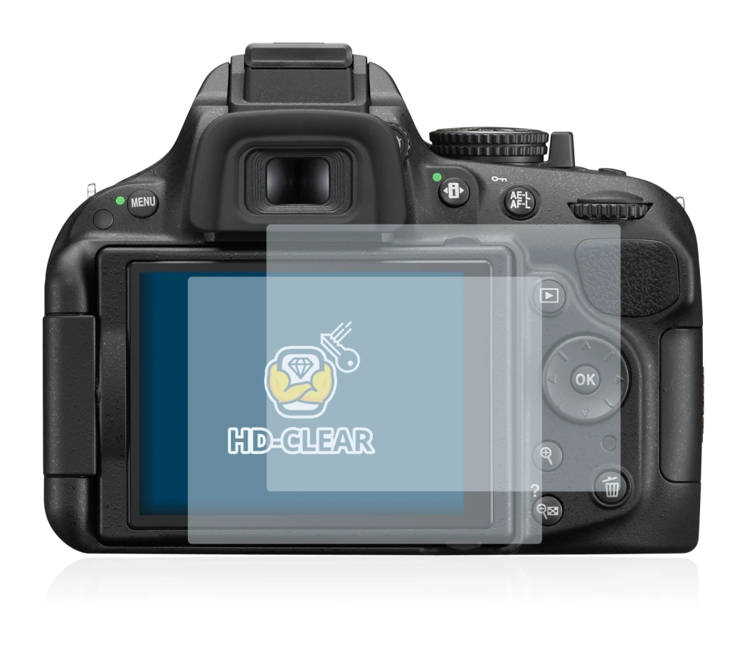 Image of the device Nikon D5200 with a wide variety of screen protectors.