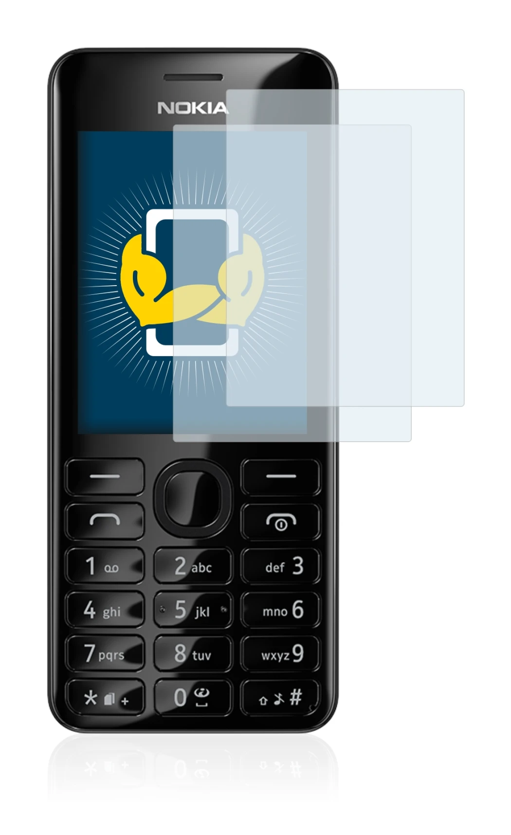 Image of the device Nokia 206 Dual SIM with a wide variety of screen protectors.