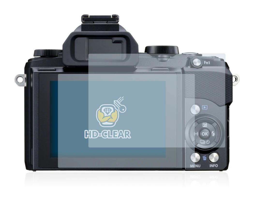 Image of the device Olympus Stylus 1 with a wide variety of screen protectors.