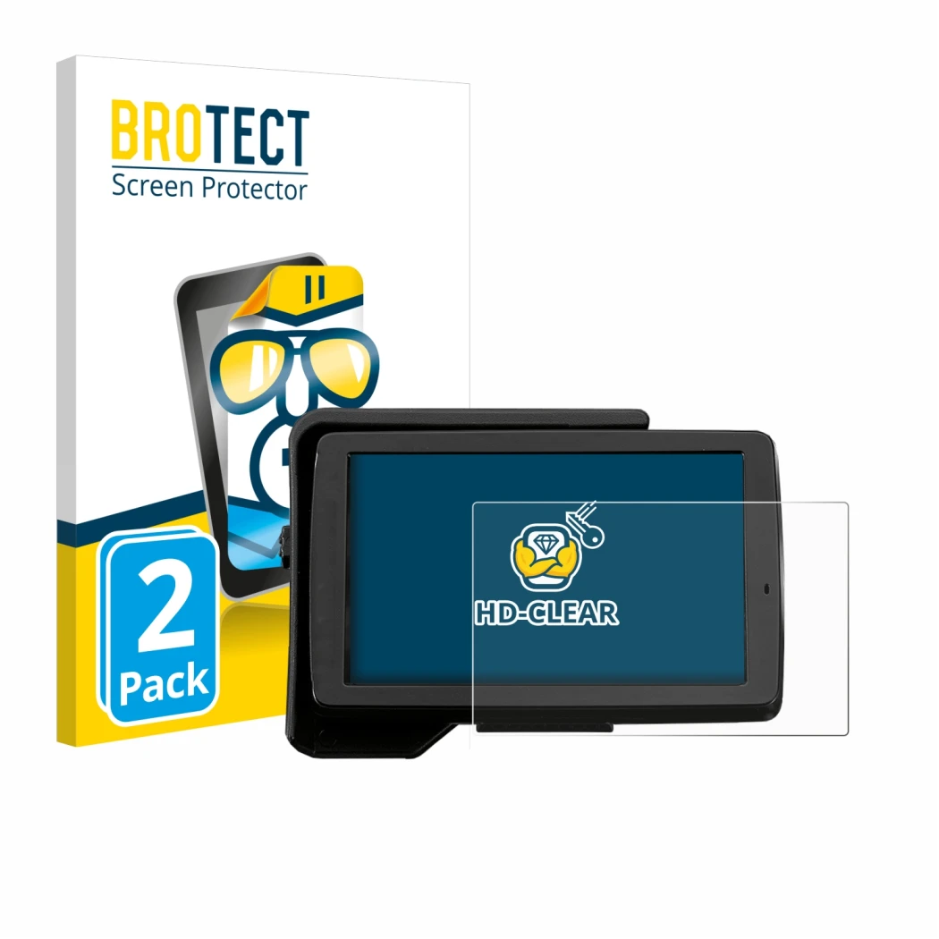 Front side of a product packaging with the brand logo BROTECT. Next to it is the device BMW R 1200 GS 2013-2019 Navigator V 5