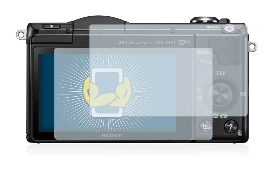 Image of the device Sony Alpha 5000 (DSLR-A5000) with a wide variety of screen protectors.