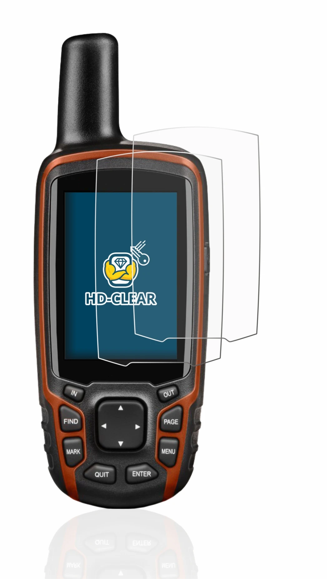 Image of the device Garmin GPSMAP 64s with a wide variety of screen protectors.