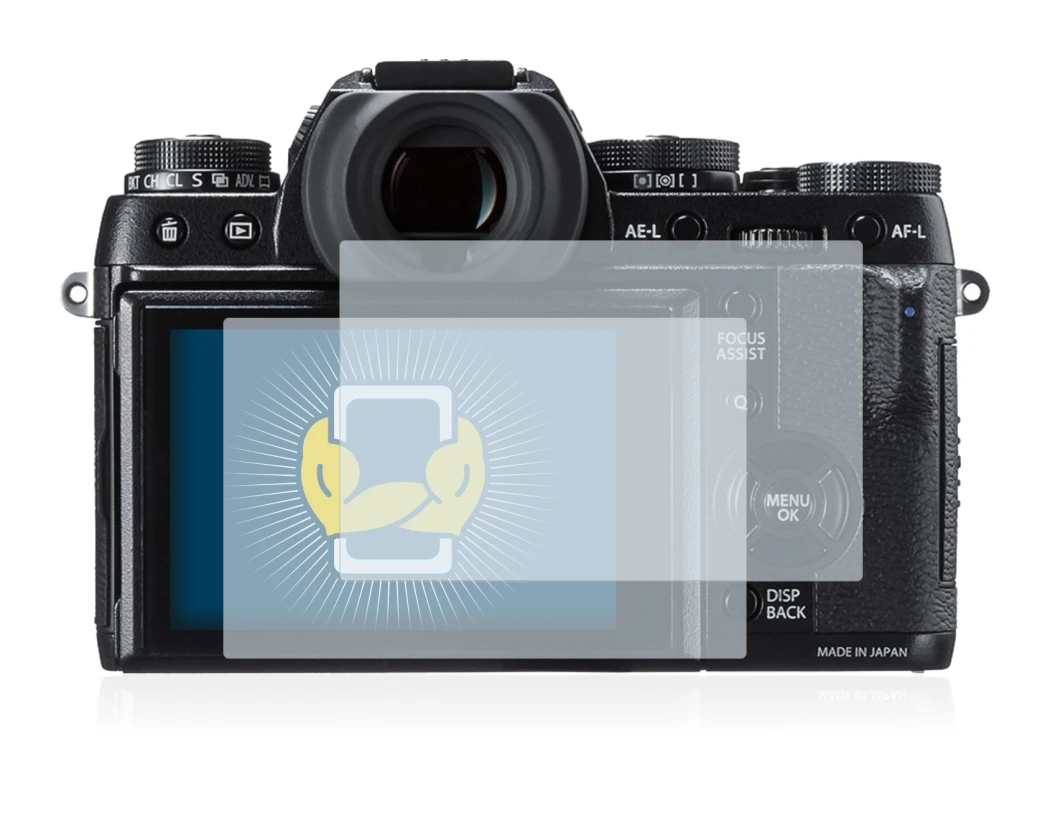 Image of the device Fujifilm X-T1 with a wide variety of screen protectors.